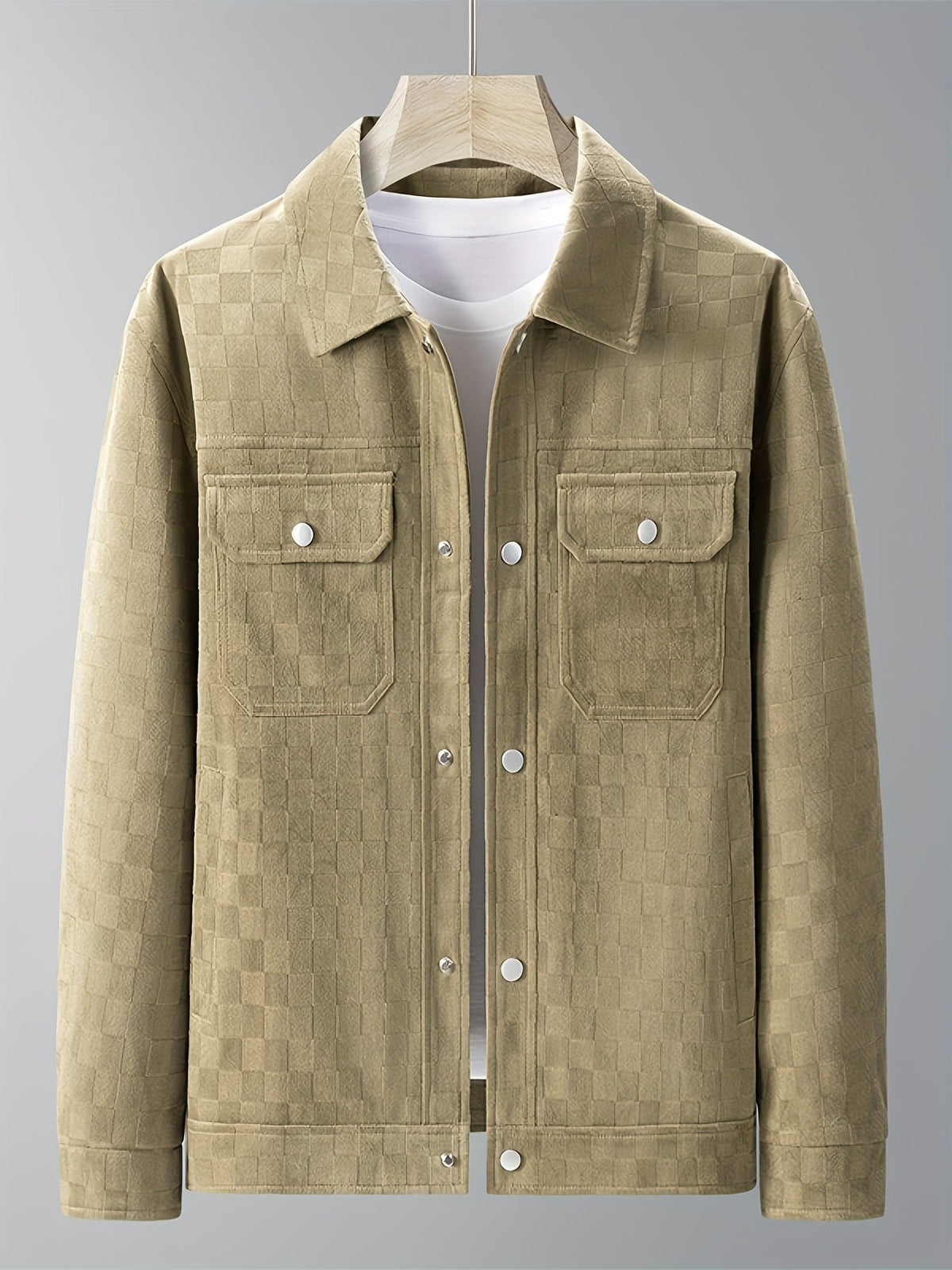 Optew Men’s Checkered Suede Jacket