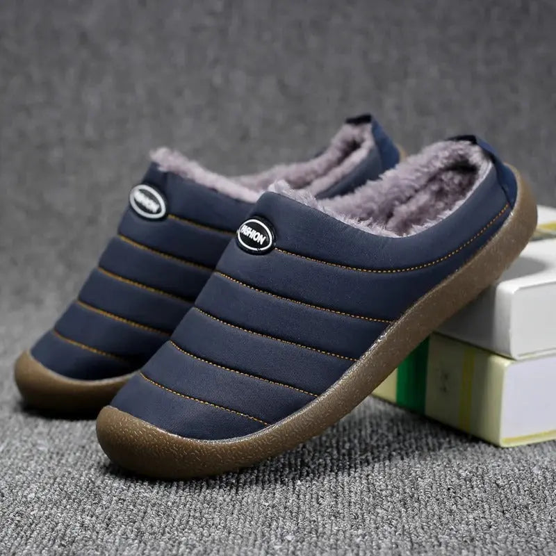 Optew Men’s Winter Fleece-Lined Slippers