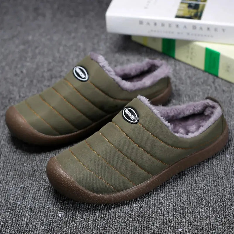 Optew Men’s Winter Fleece-Lined Slippers