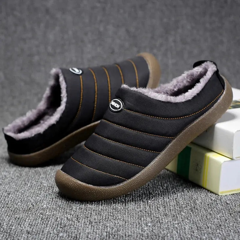 Optew Men’s Winter Fleece-Lined Slippers