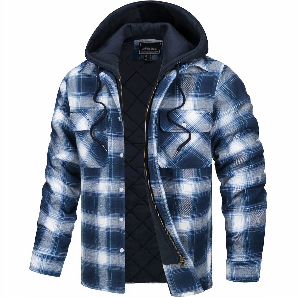 Optew Men’s Checked Zip Jacket – Autumn & Winter Outerwear