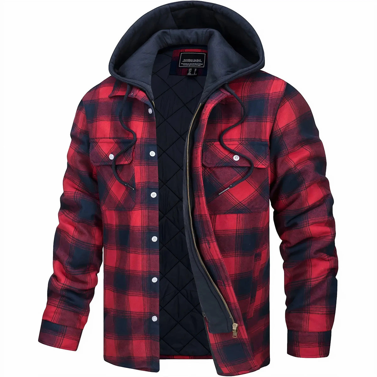 Optew Men’s Checked Zip Jacket – Autumn & Winter Outerwear