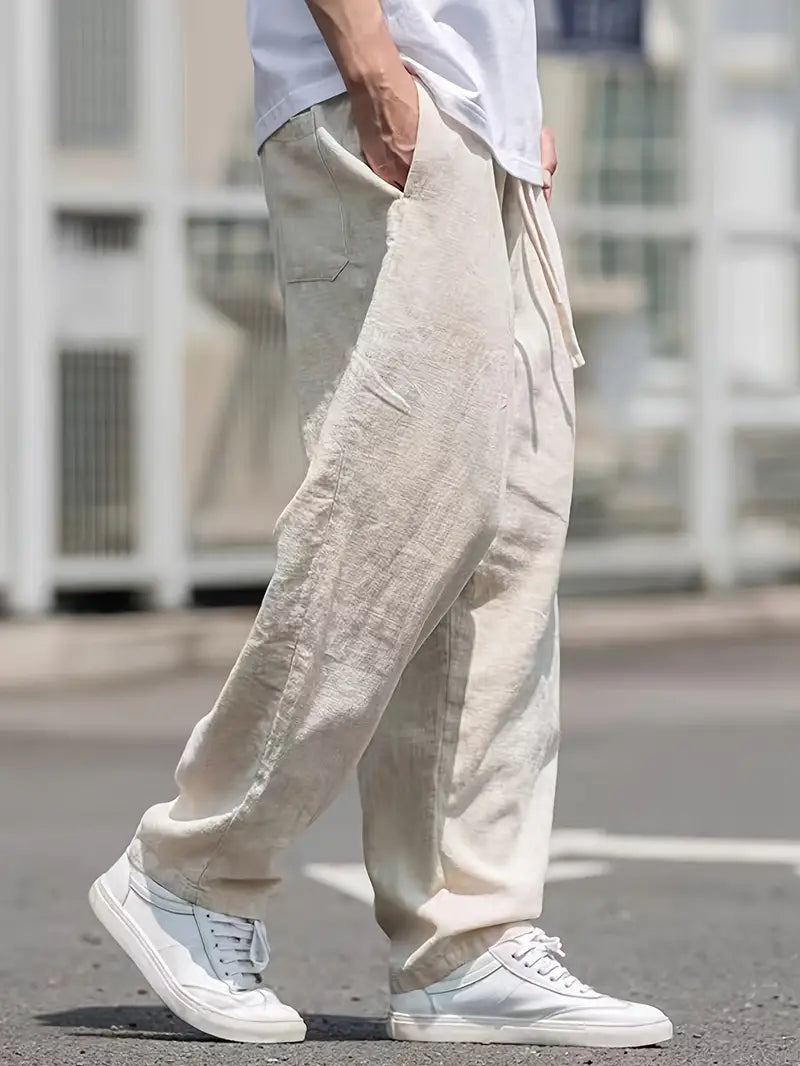 Optew Men’s Baggy Linen Trousers