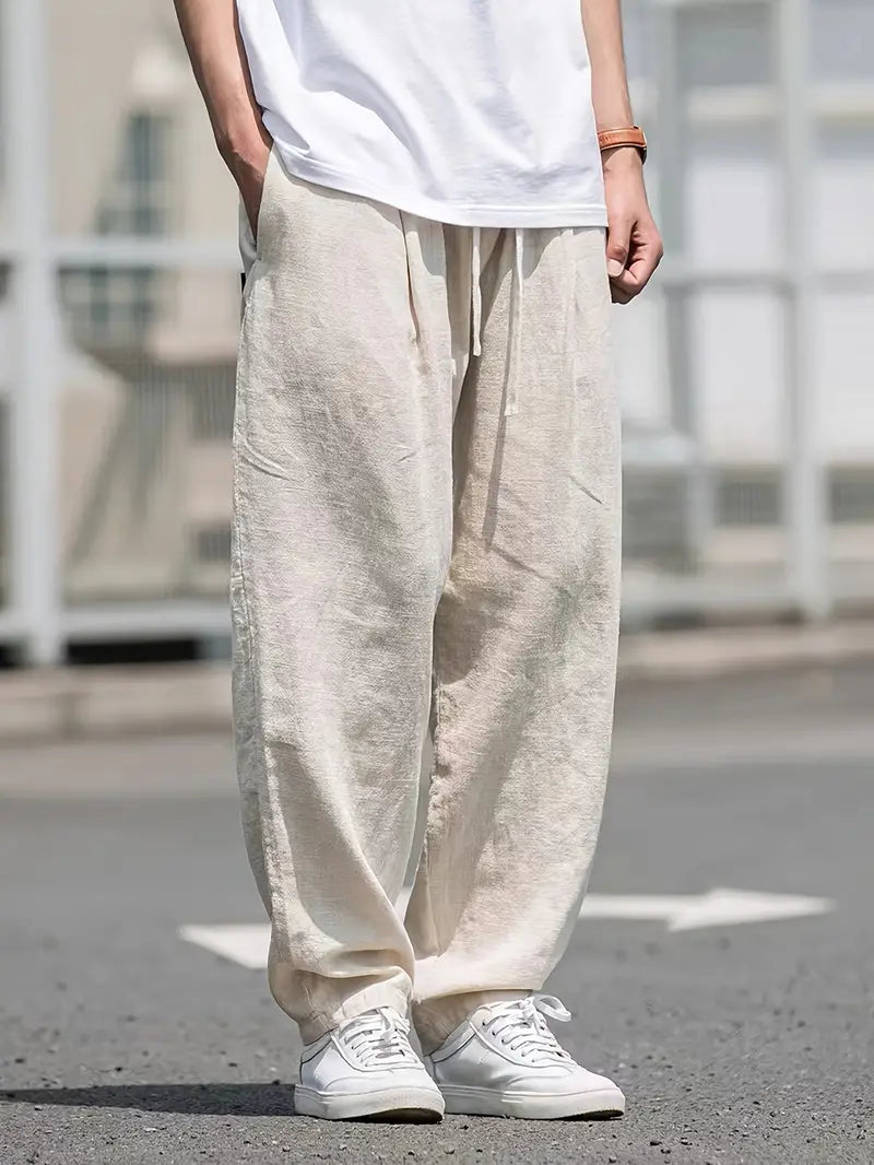 Optew Men’s Baggy Linen Trousers