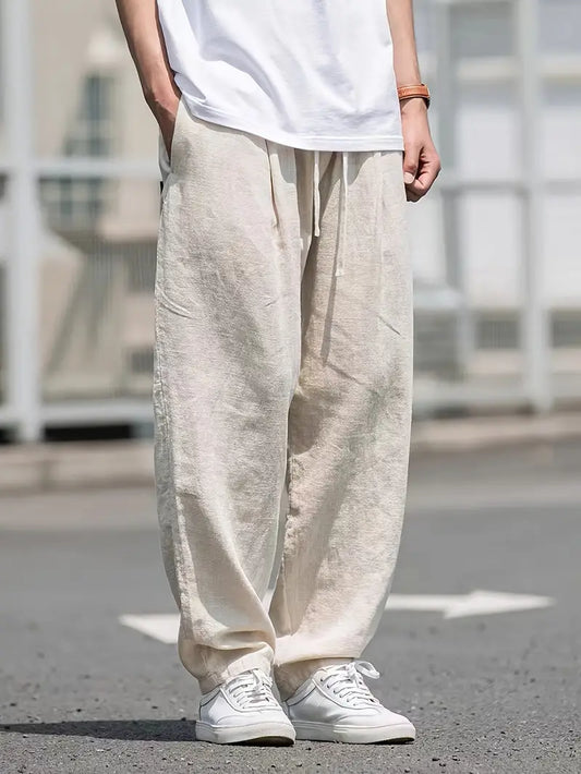 Optew Men’s Baggy Linen Trousers