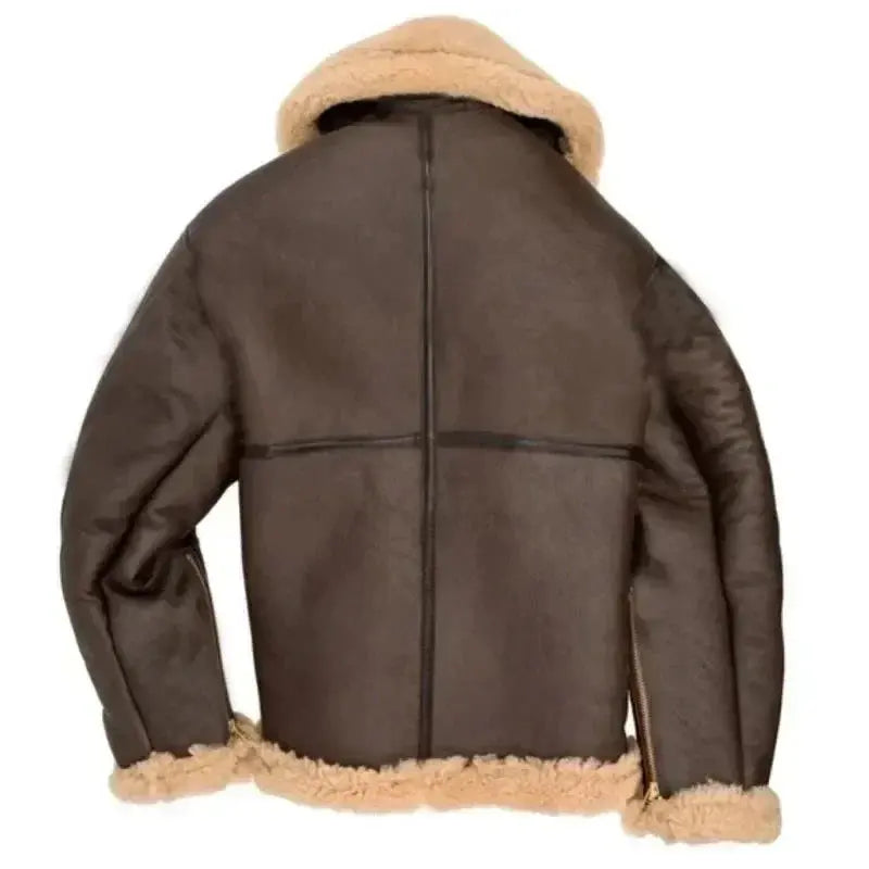 Optew Men’s Leather Aviator Jacket – Classic & Winter-Ready