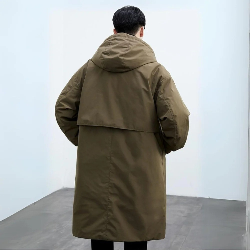 Optew Men’s Long Coat with Hood