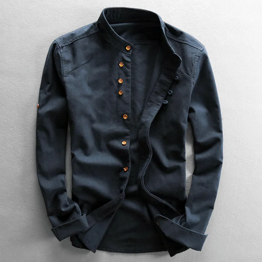 Optew Men’s Linen Button-Up Shirt