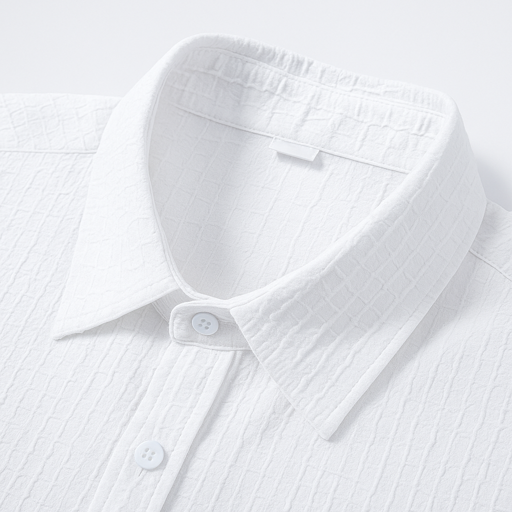 Optew Men Summer Matching Set Textured Crinkle Cotton-Linen