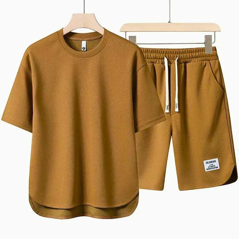 Optew Men’s Relaxed T-Shirt and Drawstring Shorts Set