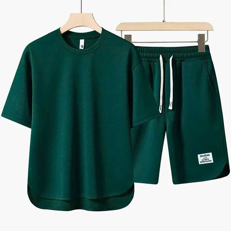 Optew Men’s Relaxed T-Shirt and Drawstring Shorts Set