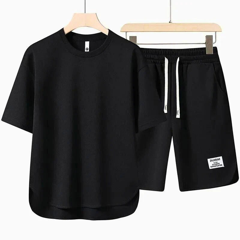 Optew Men’s Relaxed T-Shirt and Drawstring Shorts Set