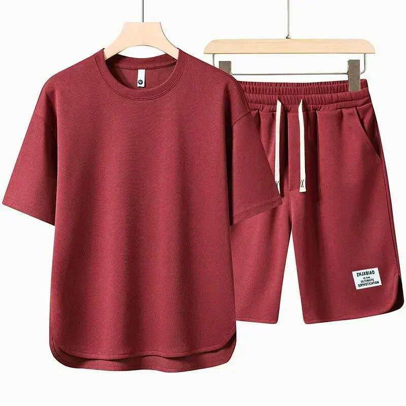 Optew Men’s Relaxed T-Shirt and Drawstring Shorts Set