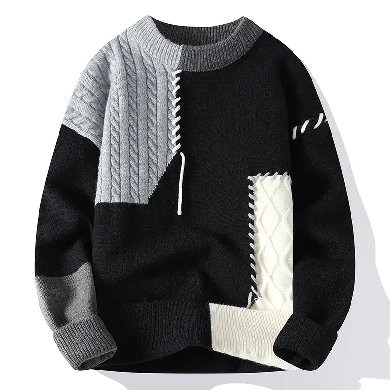 Optew Men’s Color Block Knit Sweater