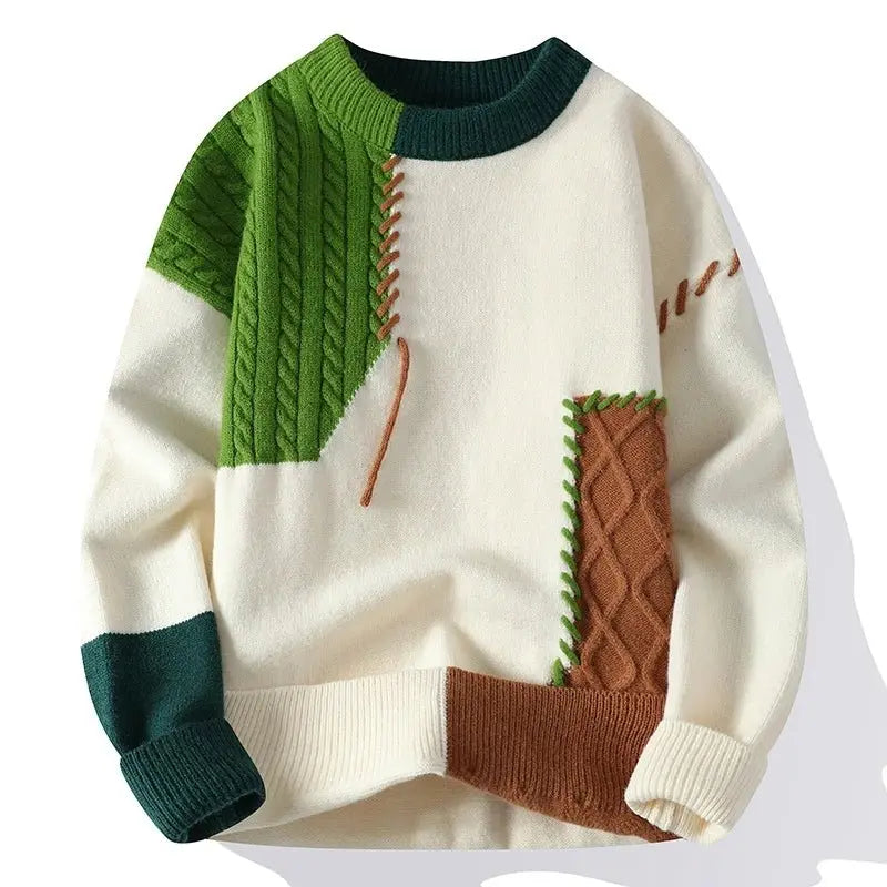 Optew Men’s Color Block Knit Sweater