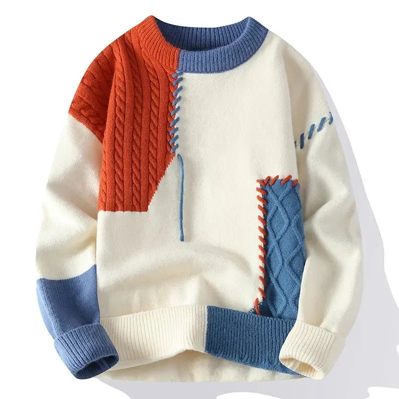 Optew Men’s Color Block Knit Sweater