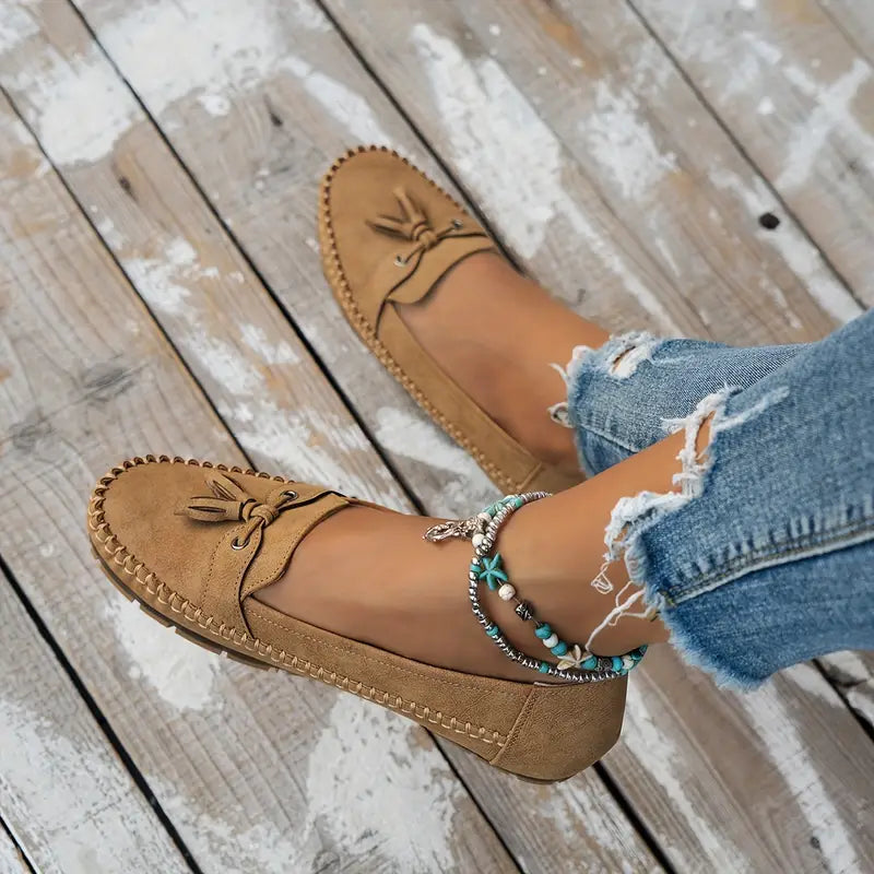 Optew Women's Comfort Orthopedic Tassel Loafers Shoes