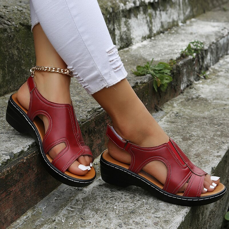 Optew Women's Comfort Orthopedic Cutout Wedge Sandals