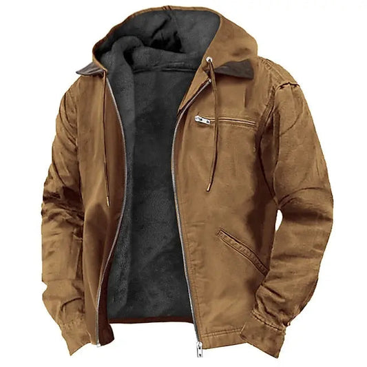 Optew Men’s Lined Hooded Winter Jacket